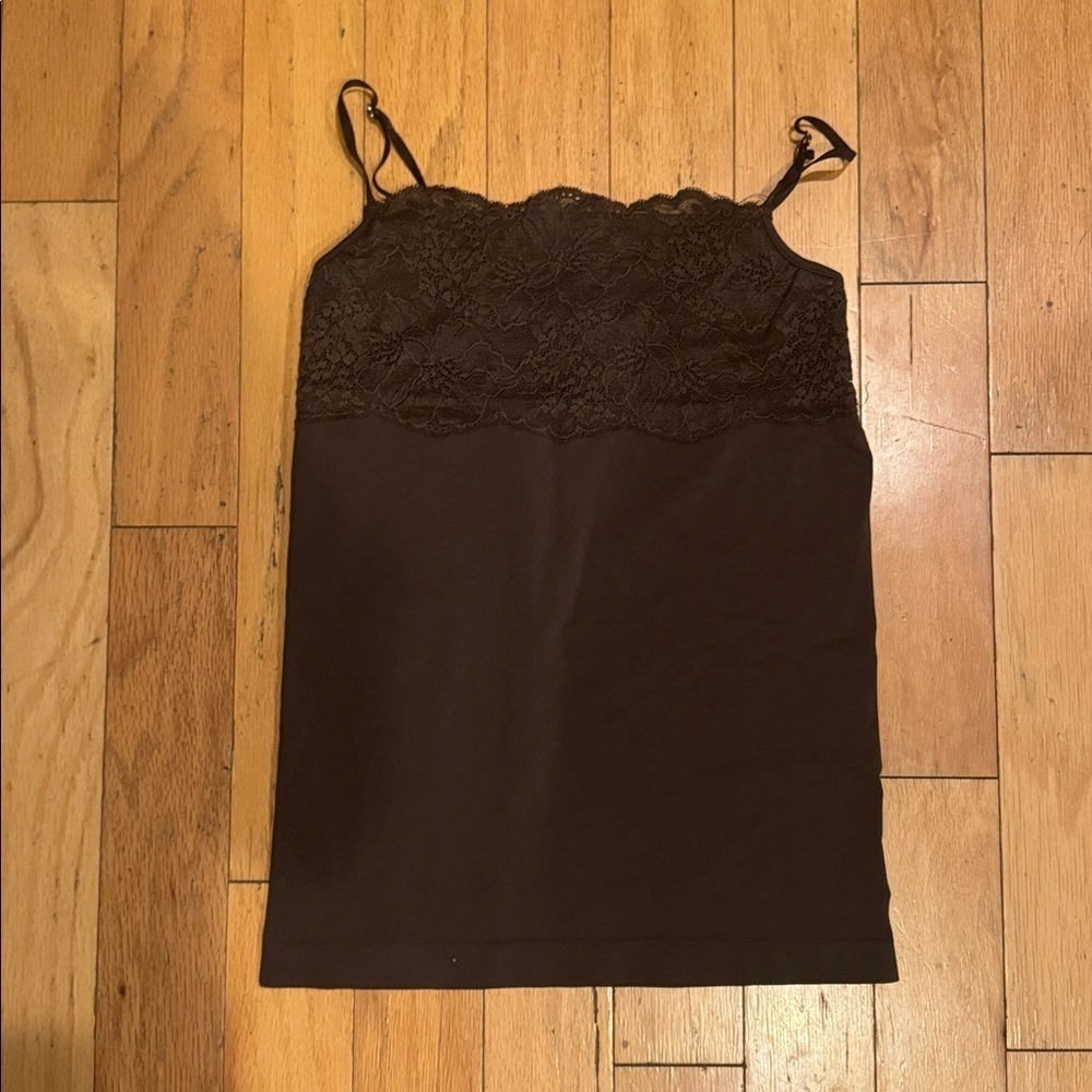 Banana Republic | Chocolate Brown Lace Camisole | Stretch Adjustable Straps | M